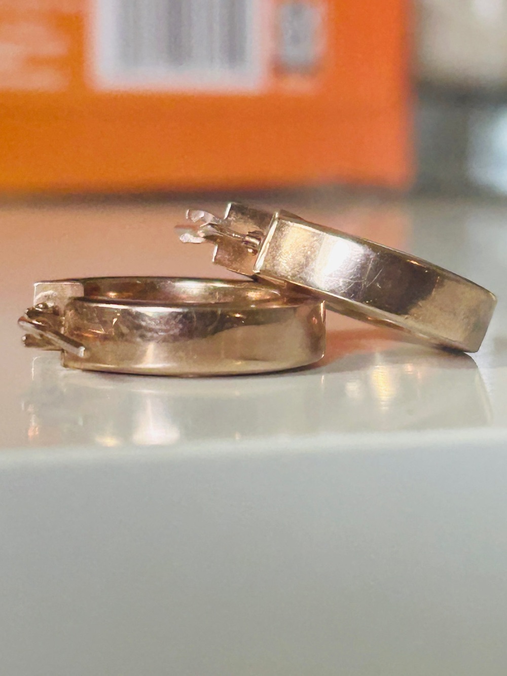 Polished Gold Hoop Huggie Earrings for Women